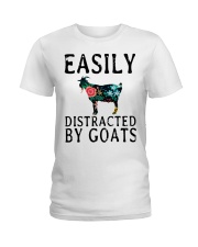 Cow easily distracted by goats Ladies T-Shirt thumbnail