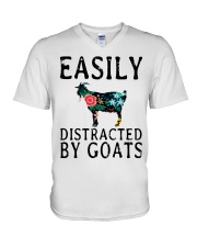 Cow easily distracted by goats V-Neck T-Shirt thumbnail