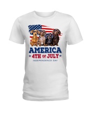Dachshund america 4th of july independence day Ladies T-Shirt thumbnail