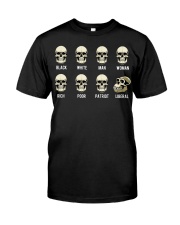 Skull black white man woman rich poor patriot Classic T-Shirt front