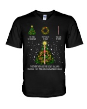 The tree of christmas the wreath of holly the cane V-Neck T-Shirt thumbnail