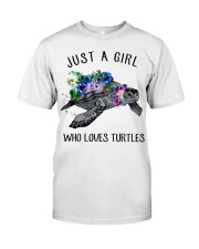 Just a girl who loves turtles Premium Fit Mens Tee thumbnail