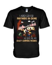 I asked god for a partner in crime he sent me my c V-Neck T-Shirt thumbnail
