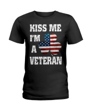 Irish kiss me i'm a veteran Ladies T-Shirt thumbnail