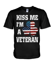 Irish kiss me i'm a veteran V-Neck T-Shirt thumbnail