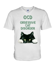 OCD obsessive cat disorder V-Neck T-Shirt thumbnail