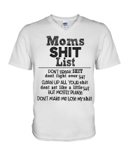 Moms shit list don't break shit don't fight V-Neck T-Shirt thumbnail