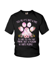 Tell me It's just a dog and I will tell you floral Youth T-Shirt thumbnail