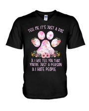 Tell me It's just a dog and I will tell you floral V-Neck T-Shirt thumbnail