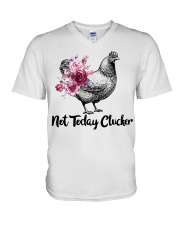 Chicken floral not today clucker V-Neck T-Shirt thumbnail