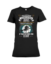 I'm a veteran I say happy halloween god bless Premium Fit Ladies Tee thumbnail