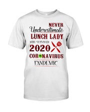 Never underestimate lunch lady who survived 2020 Premium Fit Mens Tee thumbnail