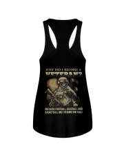 Why did i become a veteran because football baseba Ladies Flowy Tank thumbnail