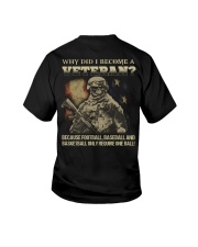 Why did i become a veteran because football baseba Youth T-Shirt thumbnail