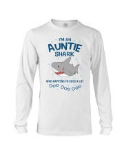 I'm an auntie shark who happens to cuss a lot Long Sleeve Tee thumbnail
