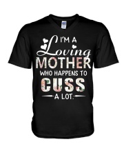 I'm a loving mother who happens to cuss a lot V-Neck T-Shirt thumbnail