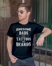 Awesome Dads have tattoos and beards Classic T-Shirt lifestyle-mens-crewneck-front-2