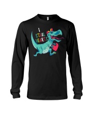 Valentines day dinosaur I steal hearts Long Sleeve Tee thumbnail
