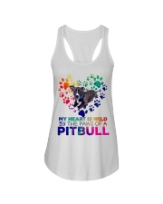 My heart is held by the paws of a pitbull Ladies Flowy Tank thumbnail