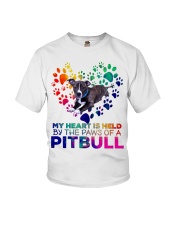 My heart is held by the paws of a pitbull Youth T-Shirt thumbnail