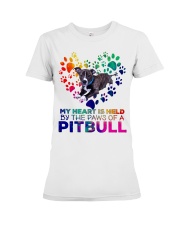 My heart is held by the paws of a pitbull Premium Fit Ladies Tee thumbnail