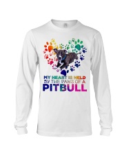 My heart is held by the paws of a pitbull Long Sleeve Tee thumbnail