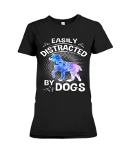Easily distracted by Australian Shepherd dog Premium Fit Ladies Tee thumbnail