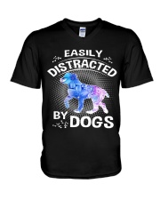 Easily distracted by Australian Shepherd dog V-Neck T-Shirt thumbnail
