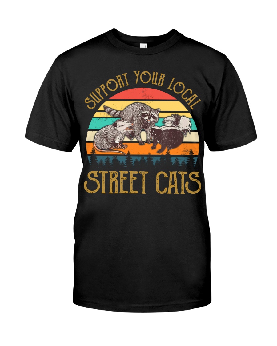 Vintage support your local street cats Premium Fit Mens Tee