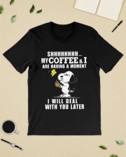 shhh my coffee and I are having a moment I will Premium Fit Mens Tee lifestyle-mens-crewneck-front-19