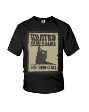 Wanted dead and alive Schrodinger's cat Youth T-Shirt thumbnail