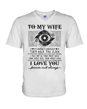 To my wife I wish I could turn back the clock V-Neck T-Shirt thumbnail