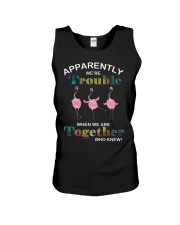 Flamingo apparently we are trouble when we are tog Unisex Tank thumbnail