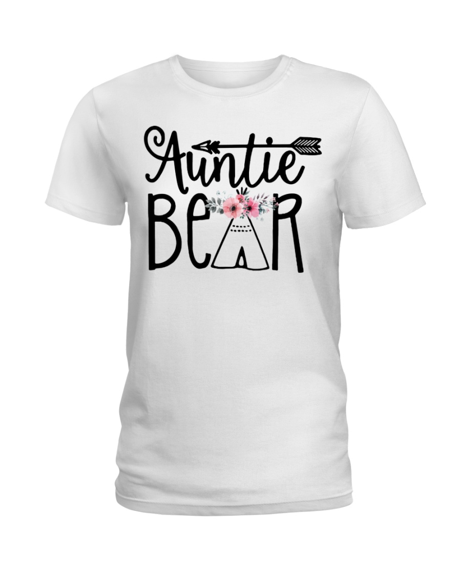Auntie bear floral Ladies T-Shirt