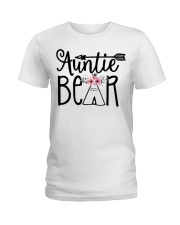 Auntie bear floral Ladies T-Shirt front