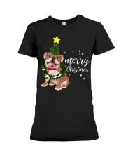 Merry Christmas pug dog Premium Fit Ladies Tee thumbnail