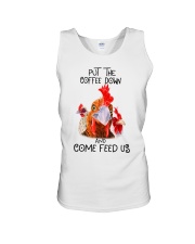 Chicken put the coffee down and come feed Unisex Tank thumbnail
