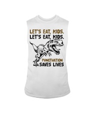 T-rex let eat kids punctuation saves lives Sleeveless Tee thumbnail
