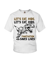 T-rex let eat kids punctuation saves lives Youth T-Shirt thumbnail
