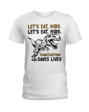 T-rex let eat kids punctuation saves lives Ladies T-Shirt thumbnail