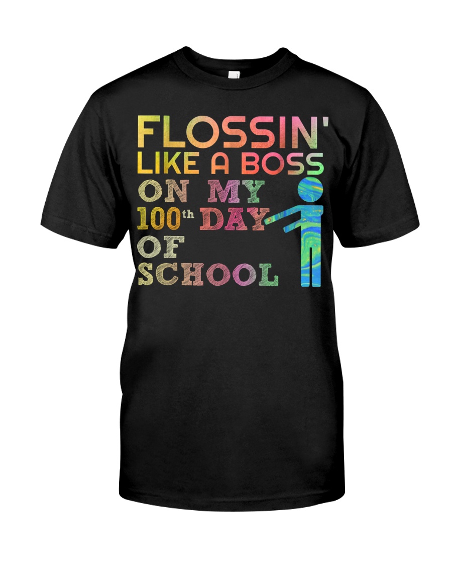 Flossin' like a boss on my 100th day of school Premium Fit Mens Tee