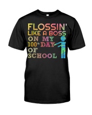 Flossin' like a boss on my 100th day of school Premium Fit Mens Tee front