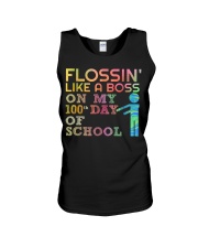 Flossin' like a boss on my 100th day of school Unisex Tank thumbnail