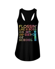 Flossin' like a boss on my 100th day of school Ladies Flowy Tank thumbnail