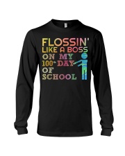 Flossin' like a boss on my 100th day of school Long Sleeve Tee thumbnail