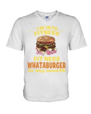 I'm into fitness fitness whataburger in my mouth V-Neck T-Shirt thumbnail