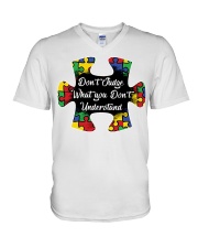 Autism don't judge what you don't understand V-Neck T-Shirt thumbnail