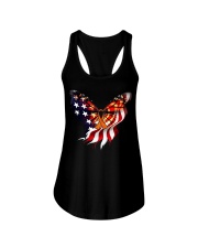Orange butterfly ribbon Ladies Flowy Tank thumbnail