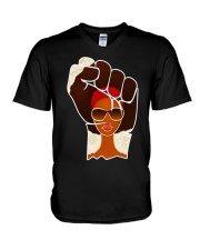 Black Afrocentric power V-Neck T-Shirt thumbnail