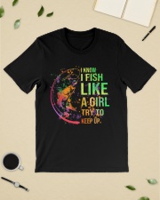 I know I fish like a girl try to keep up Premium Fit Mens Tee lifestyle-mens-crewneck-front-19